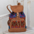 Cotton backpack, 'Multicolored Night' - Handwoven Multicolored Cotton Backpack from Guatemala (image 2) thumbail