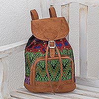 Cotton backpack, 'Multicolored Brilliance' - Vibrant Handwoven Cotton Backpack from Guatemala