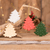 Adornos de madera, (juego de 4) - Surtido de adornos de árbol de Navidad de madera (juego de 4)