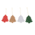 Wood ornaments, 'Christmas Tree Color' (set of 4) - Assorted Wood Christmas Tree Ornaments (Set of 4)
