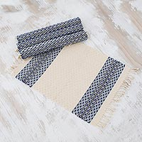 Cotton placemats, 'Highland Flowers' (set of 4) - Set of Four Handwoven Cotton Placemats from Guatemala