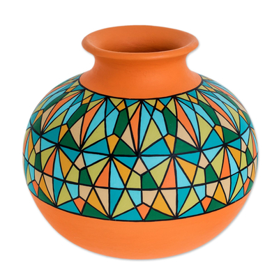 Urban Trends 30947-UT Decorative Ceramic Vase Orange 16 H