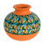 Ceramic decorative vase, 'Sunrise Geometry' - Hand-Painted Ceramic Decorative Vase in Orange (image 2a) thumbail