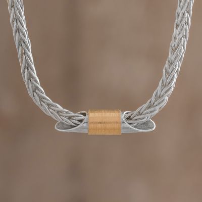 Halskette mit Anhänger aus Sterlingsilber mit Goldakzent - Halskette mit Anhänger aus 22-karätigem Goldakzent aus Sterlingsilber