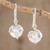 Opal dangle earrings, 'Modern Holes' - Modern Circular Opal Dangle Earrings from Guatemala (image 2) thumbail