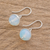 Opal dangle earrings, 'Modern Holes' - Modern Circular Opal Dangle Earrings from Guatemala (image 2b) thumbail