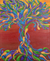 'Fire' - Signed Abstract Tree-Themed Painting from Costa Rica thumbail