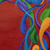 'Fire' - Signed Abstract Tree-Themed Painting from Costa Rica (image 2b) thumbail