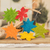 Naturfaser-Ornamente, (6er-Set) - Sechs farbenfrohe Naturfaser-Stern- und Schneeflocken-Ornamente