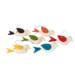 Natural fiber ornaments, 'Colorful Messengers of Peace' (set of 6) - Assorted Natural Fiber Dove Ornaments (Set of 6)