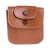 Leather coin purse, 'Walk Through the City' - Leather Coin Purse in Saddle Brown from Costa Rica