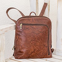 Leather backpack,