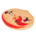 Wood plaque, 'Flying Free' - Hand-Painted Hummingbird Wood Wall Plaque from Costa Rica
