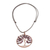 Garnet pendant necklace, 'Leo Tree of Life' - Garnet Gemstone Tree Leo Pendant Necklace from Costa Rica