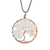 Quarz-Anhänger-Halskette, 'Lebensbaum aus Quarz'. - Quarz-Edelstein-Baum-Anhänger-Halskette aus Costa Rica