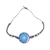 Glass beaded macrame pendant bracelet, 'Ancient River' - Glass Beaded Macrame Pendant Bracelet in Blue