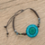 Glass beaded macrame pendant bracelet, 'Mesmerizing Skies' - Spiral Motif Glass Beaded Macrame Pendant Bracelet thumbail