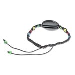 Glass beaded macrame pendant bracelet, 'Rainbow-Billed Toucan' - Toucan Glass Beaded Macrame Pendant Bracelet from Costa Rica