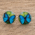 Resin and paper button earrings, 'Morpheus' - Butterfly Resin and Paper Button Earrings from Costa Rica thumbail