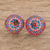 Resin and paper button earrings, 'Mesmerizing Kaleidoscope' - Vibrant Resin and Paper Button Earrings from Costa Rica thumbail