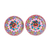 Resin and paper button earrings, 'Mesmerizing Kaleidoscope' - Vibrant Resin and Paper Button Earrings from Costa Rica (image 2a) thumbail