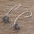 Sterling silver drop earrings, 'Dark Dandelion' - Oxidized Sterling Silver Dandelion Drop Earrings