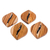 Posavasos de madera de teca, (juego de 4) - Posavasos de madera de teca con motivos de café de Costa Rica (lote de 4)
