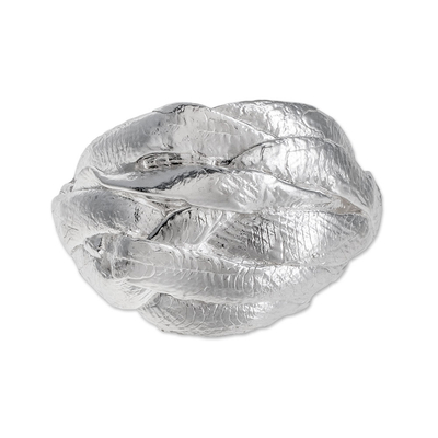 Sterling silver cocktail ring, 'Textured Braids' - Textured Sterling Silver Cocktail Ring from Costa Rica