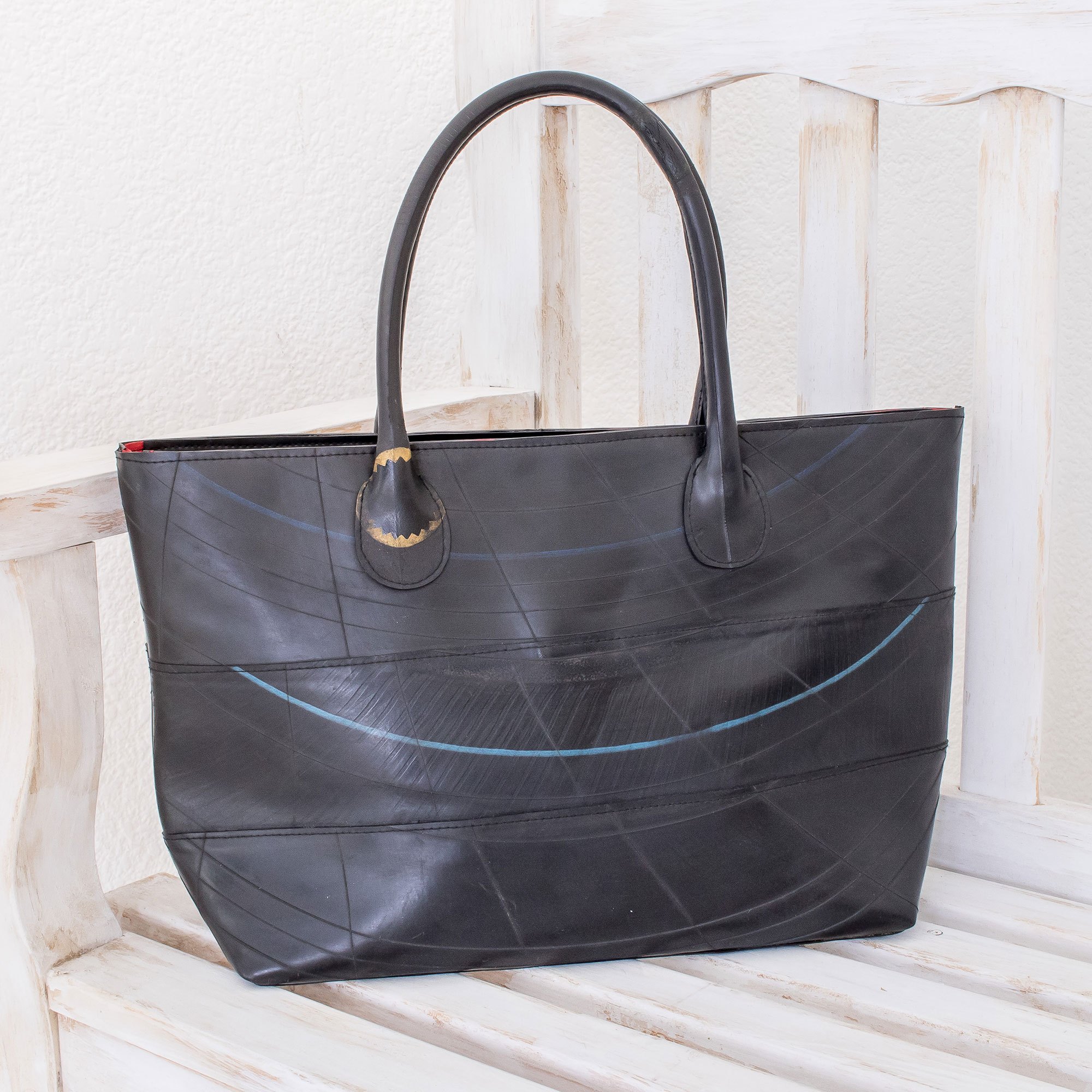 Recycled Rubber Tote Handbag From El Salvador Eco Delight