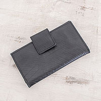 Recycled rubber wallet, 'Eco-Friendly Companion' - Eco-Friendly Recycled Rubber Wallet from El Salvador