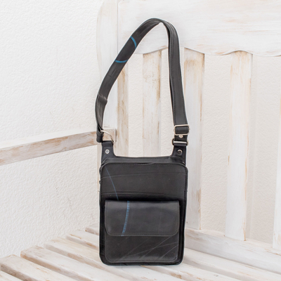 Recycled rubber sling, 'Eco Simplicity' - Handmade Recycled Rubber Sling from El Salvador
