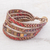 Glass beaded wristband bracelet, 'Sweet Fire' - Red and Brown Glass Beaded Wristband Bracelet from Guatemala (image 2b) thumbail