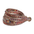 Glass beaded wristband bracelet, 'Sweet Fire' - Red and Brown Glass Beaded Wristband Bracelet from Guatemala (image 2c) thumbail