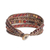 Glass beaded wristband bracelet, 'Sweet Fire' - Red and Brown Glass Beaded Wristband Bracelet from Guatemala (image 2d) thumbail