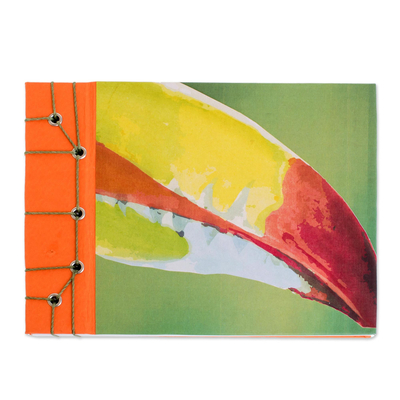 Paper journal, 'Toucan Beak' (5.5 inch) - Toucan-Themed Paper Journal from Costa Rica (5.5 inch)