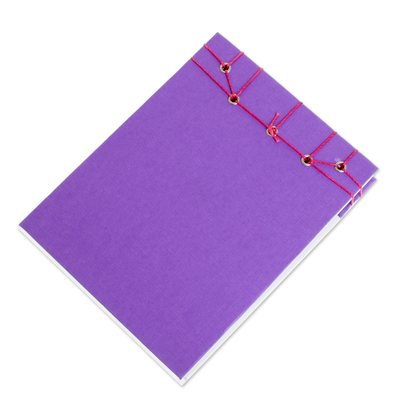 Paper journal, 'Lavender' (5.5 inch) - Lavender-Themed Paper Journal from Costa Rica (5.5 inch)
