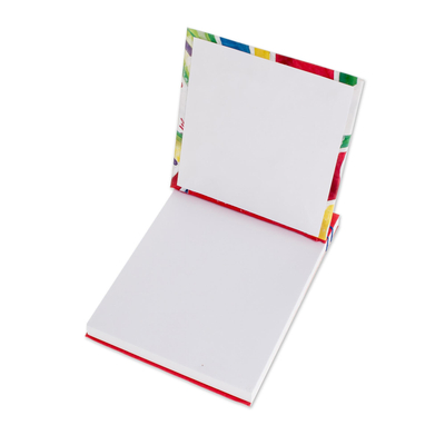 Paper journal, 'Colorful Abstraction' (5.5 inch) - Abstract Colorful Paper Journal from Costa Rica (5.5 inch)