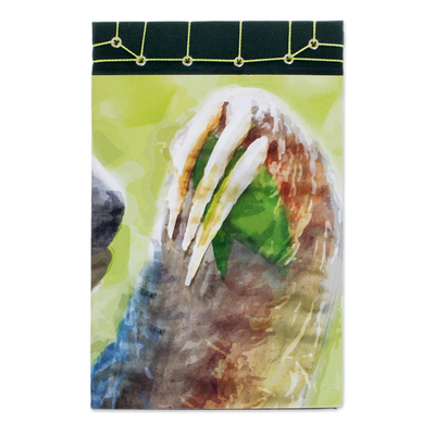 Paper journal, 'Three Toes' (8.5 inch) - Sloth-Themed Paper Journal from Costa Rica (8.5 inch)