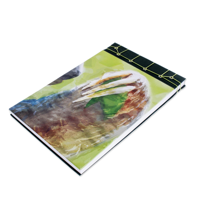 Papiertagebuch, (8,5 Zoll) - Papiertagebuch mit Faultiermotiv aus Costa Rica (8,5 Zoll)