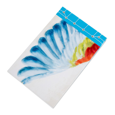 Paper journal, 'Macaw's Wing' (8.5 inch) - Parrot-Themed Paper Journal from Costa Rica (8.5 inch)