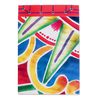 Papierzeitschrift, 'Bunte Abstraktion' (8,5 Zoll) - Abstraktes farbenfrohes Papierjournal aus Costa Rica (8,5 Zoll)