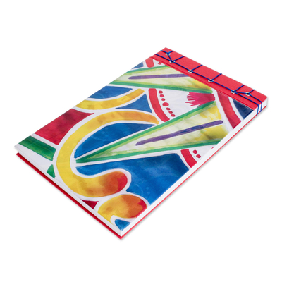 Paper journal, 'Colorful Abstraction' (8.5 inch) - Abstract Colorful Paper Journal from Costa Rica (8.5 inch)