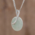 Jade pendant necklace, 'Apple Green Wheel of Fortune' - Round Apple Green Jade Pendant Necklace from Guatemala (image 2) thumbail
