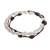 Cultured pearl beaded bracelet, 'Sweet White' - Cultured Pearl and Leather Beaded Bracelet from Guatemala