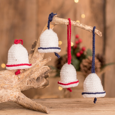 Hand-crocheted ornaments, Bells of Bethlehem (set of 4)