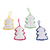 Hand-crocheted ornaments, 'White Rainbow Christmas Trees' (set of 4) - Hand-Crocheted Christmas Tree Ornaments (Set of 4) (image 2a) thumbail