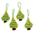 Adornos tejidos a mano, (juego de 4) - Adornos para árboles de Navidad tejidos a mano (juego de 4)