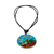 collar colgante de cristal - Collar con colgante de vidrio con diseño de árbol en azul de Costa Rica