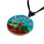 collar colgante de cristal - Collar con colgante de vidrio con diseño de árbol en azul de Costa Rica