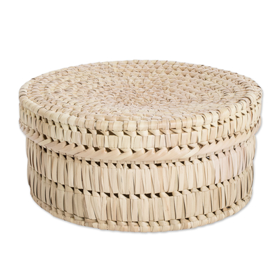 Handcrafted Natural Palm Leaf Basket from Guatemala